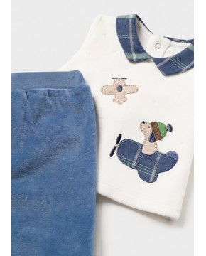 Σετ φορμάκι κλειστό πέλμα και μπλούζα βελούδο Νεογέννητο