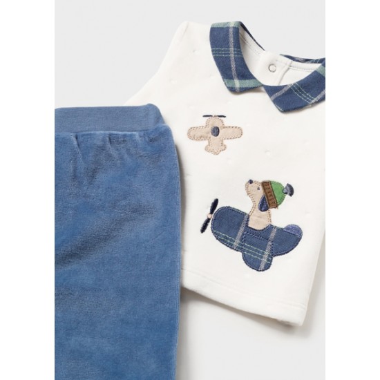 Σετ φορμάκι κλειστό πέλμα και μπλούζα βελούδο Νεογέννητο