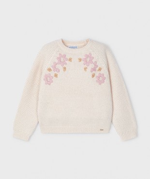 μπλουζα Ζέρσεϋ λουλούδια κεντητά κορίτσι