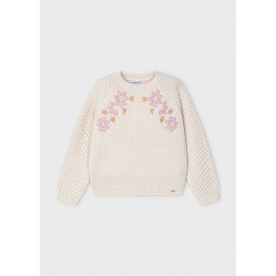 μπλουζα Ζέρσεϋ λουλούδια κεντητά κορίτσι